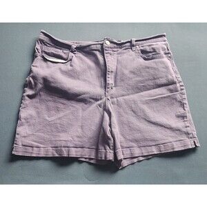 Gloria Vanderbilt Amanda Jean Shorts Womens 18 Purple Stretch Mid Rise Casual